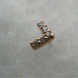 14 yellow gold chevron threadless end